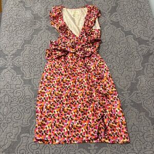 Kate Spade Aubrey 100% Silk Pink Patterned Wrap Dress Women’s Size 2